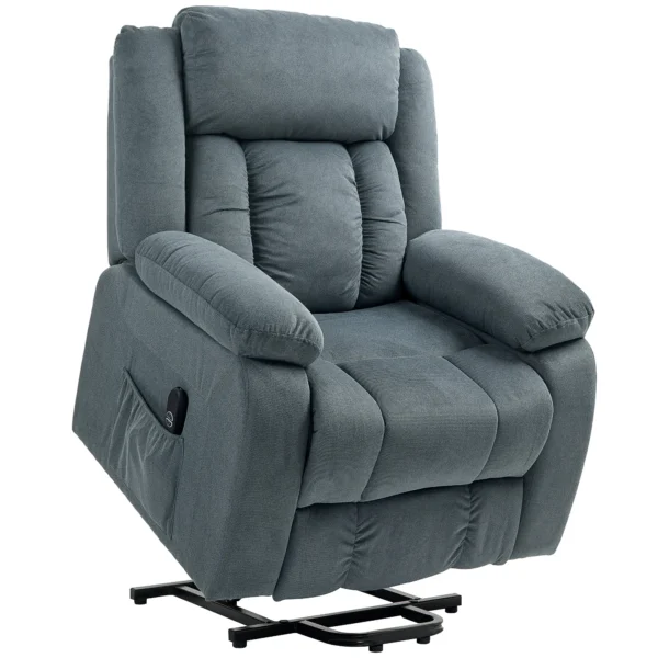 Aufstehsessel Mit Weichem Bezug, Recliner Sessel Mit Fernbedienung Und Seitentaschen, Grau