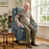 Aufstehsessel Mit Weichem Bezug, Recliner Sessel Mit Fernbedienung Und Seitentaschen, Grau