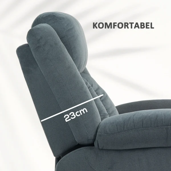 Aufstehsessel Mit Weichem Bezug, Recliner Sessel Mit Fernbedienung Und Seitentaschen, Grau