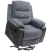 Aufstehsessel Mit Weichem Cordbezug, Recliner Sessel Mit Fernbedienung Und Seitentaschen, Dunkelgrau