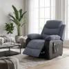 Aufstehsessel Mit Weichem Cordbezug, Recliner Sessel Mit Fernbedienung Und Seitentaschen, Dunkelgrau