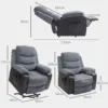 Aufstehsessel Mit Weichem Cordbezug, Recliner Sessel Mit Fernbedienung Und Seitentaschen, Dunkelgrau