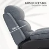 Aufstehsessel Mit Weichem Cordbezug, Recliner Sessel Mit Fernbedienung Und Seitentaschen, Dunkelgrau