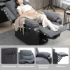 Aufstehsessel Mit Weichem Cordbezug, Recliner Sessel Mit Fernbedienung Und Seitentaschen, Dunkelgrau