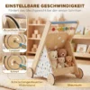 Baby Lauflernwagen Holz Lauflernhilfe Mit Rädern Regulierbarer Geschwindigkeit Bauklötze Für Kleinekinder Ab 18 Monaten