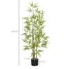Bambus Kunstbaum 2er Set, 3 Stämme, Pflegeleicht, 120 Cm, Zementtopf, Grün