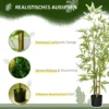 Bambus Kunstbaum 2er Set, 3 Stämme, Pflegeleicht, 120 Cm, Zementtopf, Grün