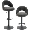 Barhocker 2er Set, Höhenverstellbar Und Drehbar, Für Theke, Dunkelgrau