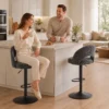 Barhocker 2er Set, Höhenverstellbar Und Drehbar, Für Theke, Dunkelgrau