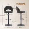 Barhocker 2er Set, Höhenverstellbar Und Drehbar, Für Theke, Dunkelgrau