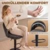 Barhocker 2er Set, Höhenverstellbar Und Drehbar, Für Theke, Dunkelgrau