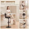 Barhocker 2er Set, Höhenverstellbar Und Drehbar, Für Theke, Dunkelgrau
