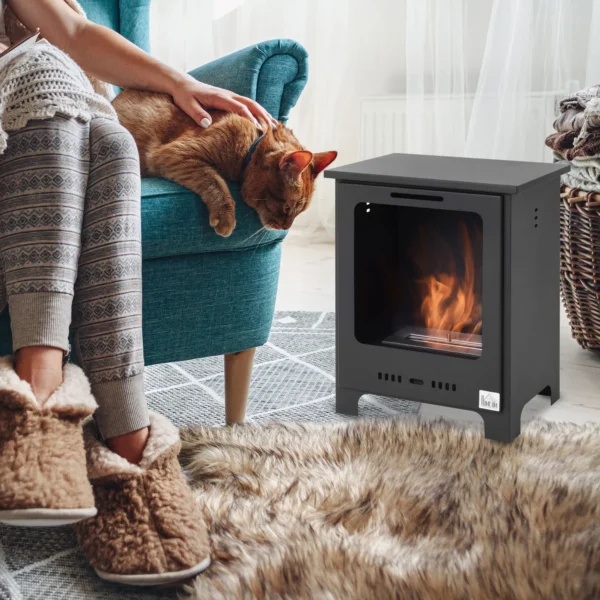Bioethanol Kamin 0,9 L Ethanol Brenner, 3 Std. Brenndauer, Innenkamin Ohne Rauch, Metall, 40 X 30 X 50 Cm, Tischkamin Für Wohnzimmer & Schlafzimmer