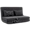 Bodenstuhl Mit Rückenlehne, Cord Klappsofa Als Gästebett, Verstellbare Rückenlehne, Breiter Sitz, Dunkelgrau