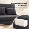Bodenstuhl Mit Rückenlehne, Cord Klappsofa Als Gästebett, Verstellbare Rückenlehne, Breiter Sitz, Dunkelgrau