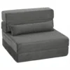 Bodenstuhl Mit Rückenstütze, Cord Boneless Cloud Faltbares Schlafsofa Mit Dickem Polster, Dunkelgrau
