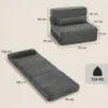 Bodenstuhl Mit Rückenstütze, Cord Boneless Cloud Faltbares Schlafsofa Mit Dickem Polster, Dunkelgrau