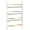 Bücherregal Kinder, Kinderregal Mit 4 Regal, Wandregal Mit Kippschutz Montessori 60 X 10 X 98 Cm, Weiß