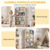 Bücherregal Kinder, Kinderregal Mit 4 Regal, Wandregal Mit Kippschutz Montessori 60 X 10 X 98 Cm, Weiß