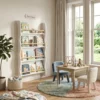 Bücherregal Kinder, Kinderregal Mit 4 Regal, Wandregal Mit Kippschutz Montessori 60 X 10 X 98 Cm, Weiß