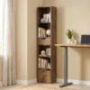 Bücherregal Mit 6 Ebenen, 3 stufig Verstellbar, Mit Schublade, Schranktür, Anpassbares Regal, Ausstellungsregal, Braun