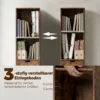 Bücherregal Mit 6 Ebenen, 3 stufig Verstellbar, Mit Schublade, Schranktür, Anpassbares Regal, Ausstellungsregal, Braun