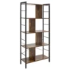 Bücherregal, Schmal Standregal Regal Mit 5 Ebenen, Büroregal Für Wohnzimmer, 77 X 30 X 57,5 Cm, Rustikales Braun