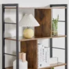 Bücherregal, Schmal Standregal Regal Mit 5 Ebenen, Büroregal Für Wohnzimmer, 77 X 30 X 57,5 Cm, Rustikales Braun