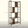 Bücherregal, Schmal Standregal Regal Mit 5 Ebenen, Büroregal Für Wohnzimmer, 77 X 30 X 57,5 Cm, Rustikales Braun