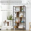 Bücherregal, Schmal Standregal Regal Mit 5 Ebenen, Büroregal Für Wohnzimmer, 77 X 30 X 57,5 Cm, Rustikales Braun