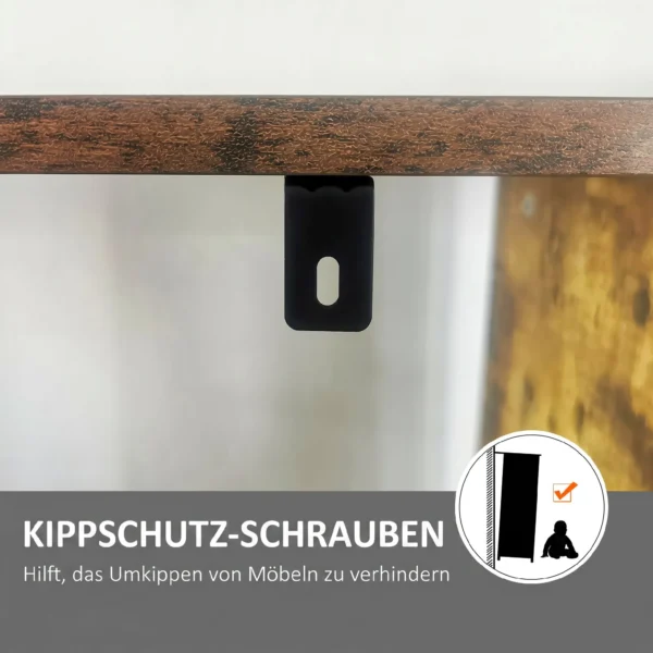 Bücherregal, Schmal Standregal Regal Mit 5 Ebenen, Büroregal Für Wohnzimmer, 77 X 30 X 57,5 Cm, Rustikales Braun