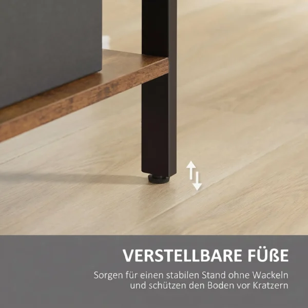 Bücherregal, Schmal Standregal Regal Mit 5 Ebenen, Büroregal Für Wohnzimmer, 77 X 30 X 57,5 Cm, Rustikales Braun