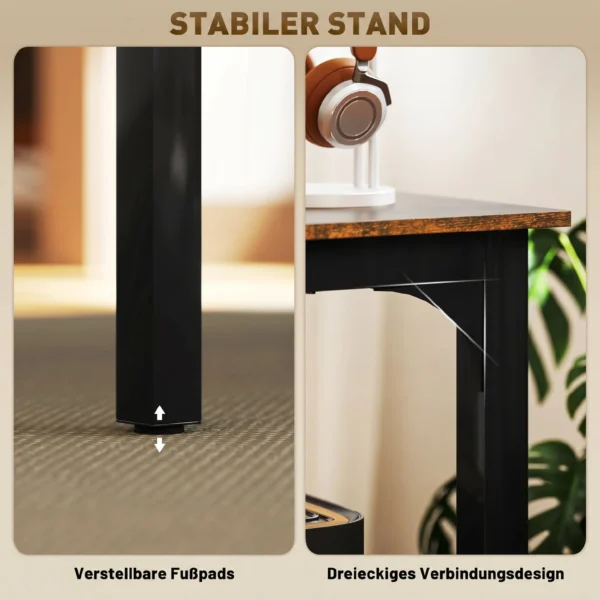 Bureau, Computertafel, Rustiek Ontwerp, Veel Ruimte, Spaanplaat, Bruin