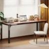 Bureau, Computertafel, Rustiek Ontwerp, Veel Ruimte, Spaanplaat, Bruin