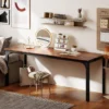 Bureau, Computertafel, Rustiek Ontwerp, Veel Ruimte, Spaanplaat, Bruin