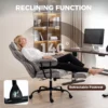 Bürostuhl Mit 6 Punkt Massage Und Wärme, Schreibtischstuhl Mit Fußstütze, Lendenstütze Und Breiter Sitzfläche, Grau