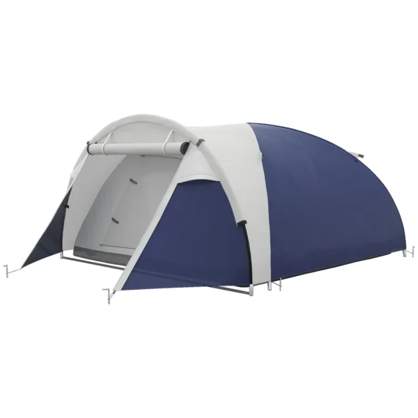 Campingzelt Für 3 4 Personen, Robust, Mit Tragetasche, 2 Öffnungen, Zubehör, Blau