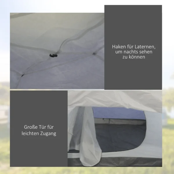Campingzelt Für 3 4 Personen, Robust, Mit Tragetasche, 2 Öffnungen, Zubehör, Blau