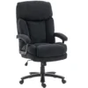 Chefsessel Ergonomisch Bürostuhl Bis 200 Kg Mit Samtoptik, Hoher Rückenlehne, Für Büro Und Homeoffice Schwarz