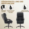 Chefsessel Ergonomisch Bürostuhl Bis 200 Kg Mit Samtoptik, Hoher Rückenlehne, Für Büro Und Homeoffice Schwarz