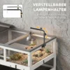 Childkrötenhaus Aus Holz Schildkrötengehege Mit Zwei Haupthäusern Aufklappbarem Oberseite Lampenhalter Grau