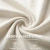 Draaibare Bureaustoel Van Teddyfleece, In Hoogte Verstelbaar, Met Wielen, Comfortschuim, Crème