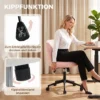Draaibare Bureaustoel Van Teddyfleece, In Hoogte Verstelbaar, Met Wielen, Comfortschuim, Roze