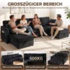 Ecksofa 4 Sitzer U Form Sofa Mit Stauraum Ottomane, 306 Cm Eckcouch Mit Cord Optik, 4 Kissen, Für Wohnzimmer