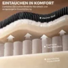 Ecksofa 4 Sitzer U Form Sofa Mit Stauraum Ottomane, 306 Cm Eckcouch Mit Cord Optik, 4 Kissen, Für Wohnzimmer