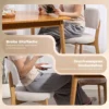 Eetkamerstoelen Set Van 2, Keukenstoel Met Brede Zitting, Gebogen Rugleuning, Voor Woonkamer, Eetkamer, Crème