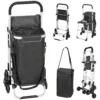 Einkaufstrolley, 40 L Oxford Tasche, 3 Rad Design, Aluminiumrahmen, Sitz, Duneklgrau