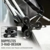 Einkaufstrolley, 40 L Oxford Tasche, 3 Rad Design, Aluminiumrahmen, Sitz, Duneklgrau