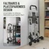 Einkaufstrolley, 40 L Oxford Tasche, 3 Rad Design, Aluminiumrahmen, Sitz, Duneklgrau