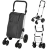 Einkaufstrolley, 46 Liter Tasche, Faltbarer Einkaufswagen Mit Kühltasche, Verstellbarer Griff, Aluminiumrahmen, Dunkelgrau